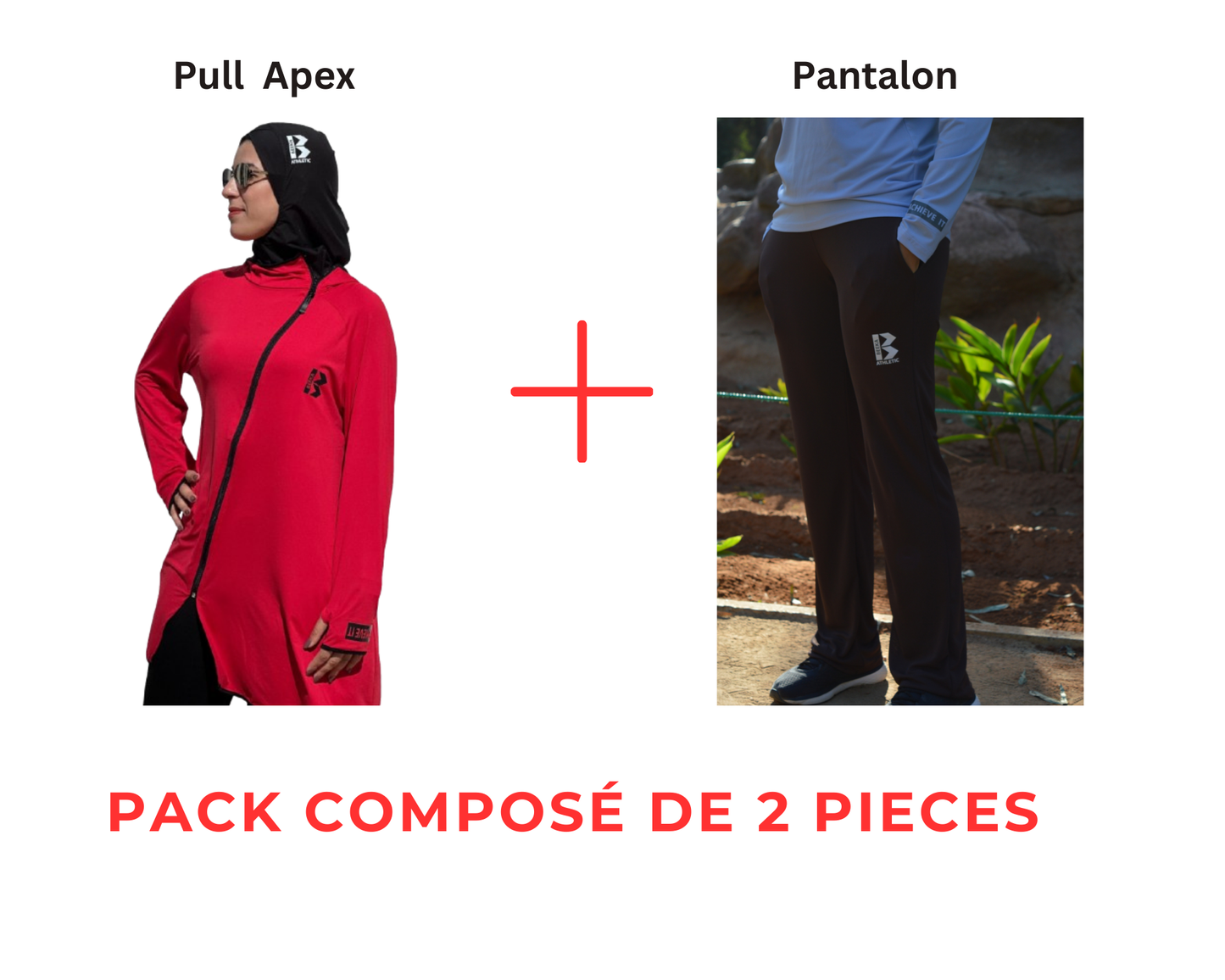 Pack Tunique Apex rouge + Pantalon noir